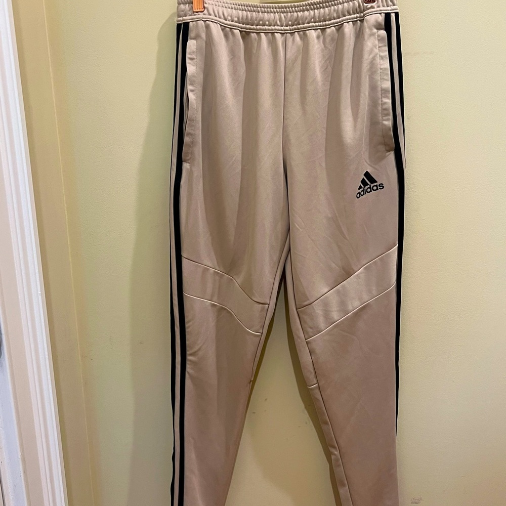 Adidas Men size small tan track pants